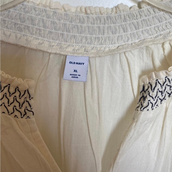 NWOT Womens plus size clothes Old Navy Embroidered Peasant Blouse Top size: XL - Picture 4 of 10